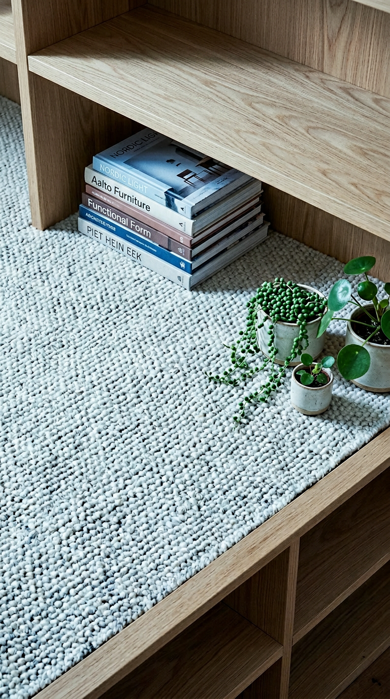 AI product shot of Nebraska White Floor Rug