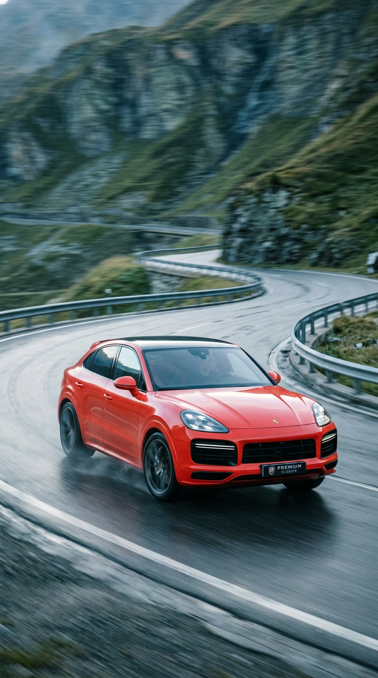 AI product shot of Porsche Cayenne Turbo Coupé, Unik, Se spec!