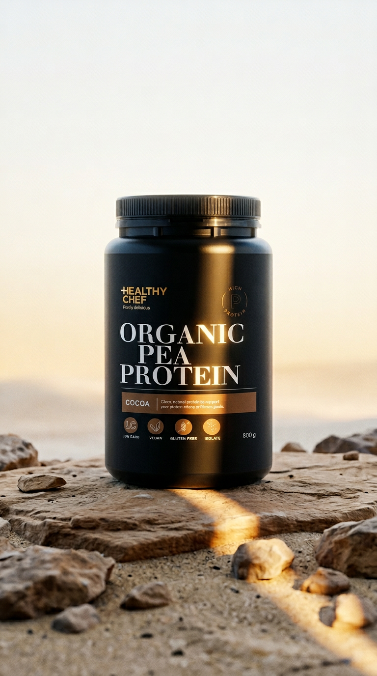 AI product shot of Organic Pea Protein Cocoa