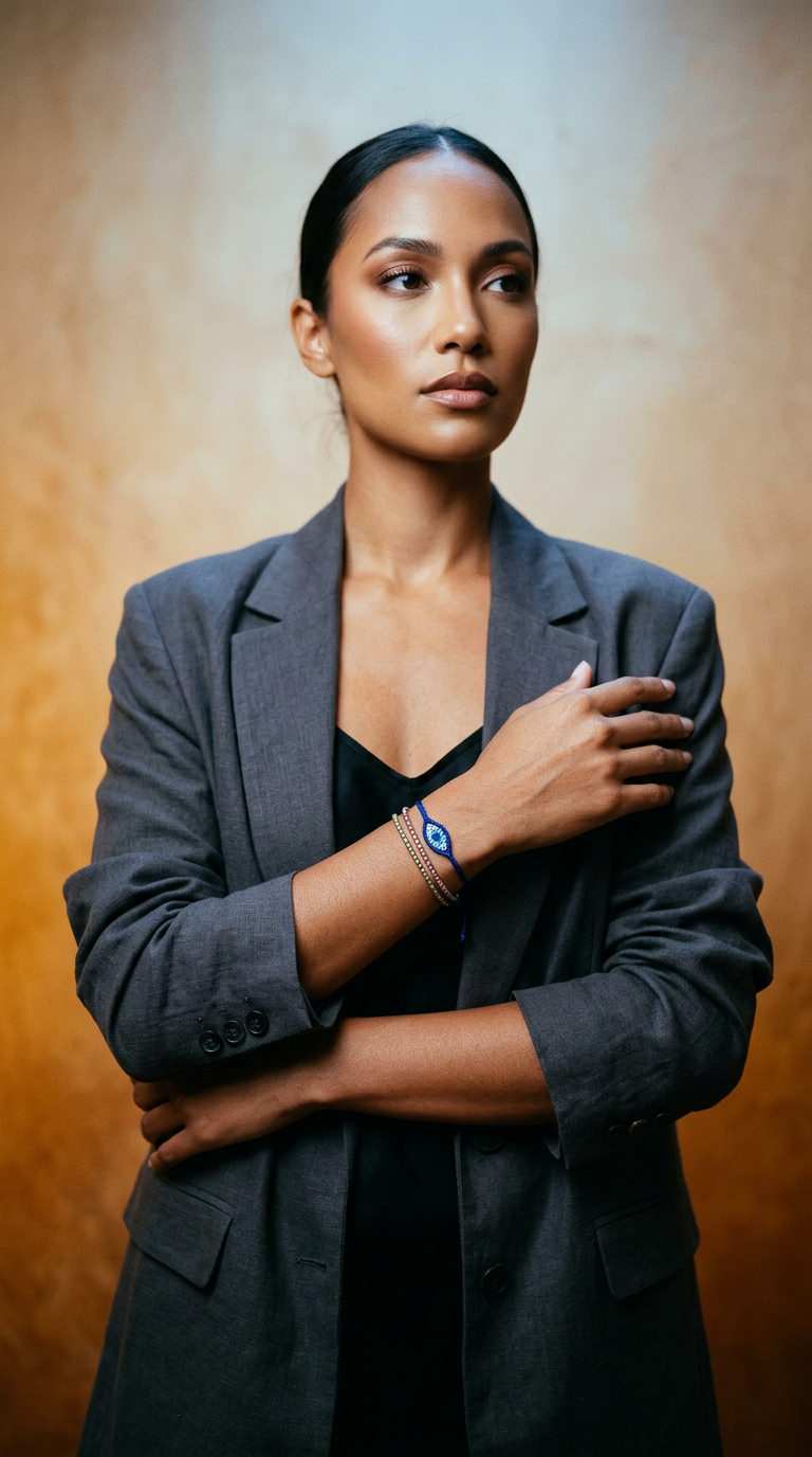 AI product shot of Evil Eye Bracelet Set