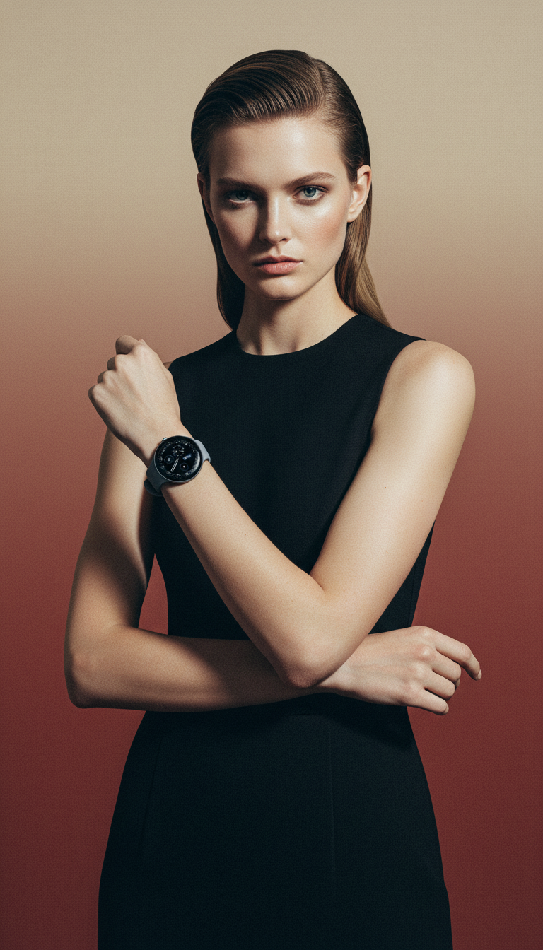 AI product shot of Google Pixel Watch 4