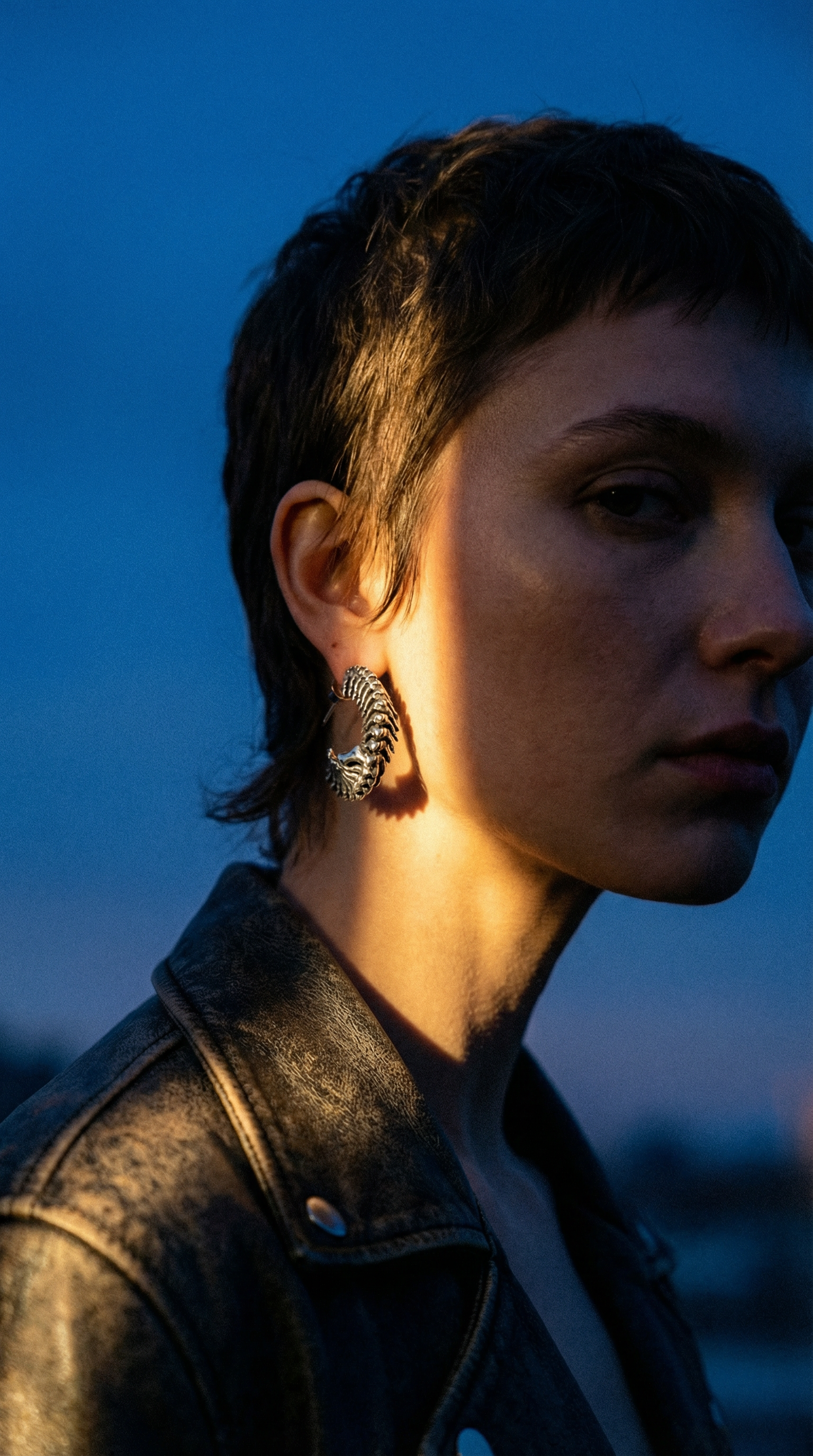 AI product shot of Vertebrae Earrings
