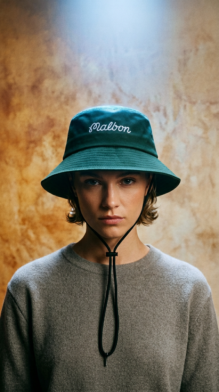 AI product shot of MALBON BUCKET HAT