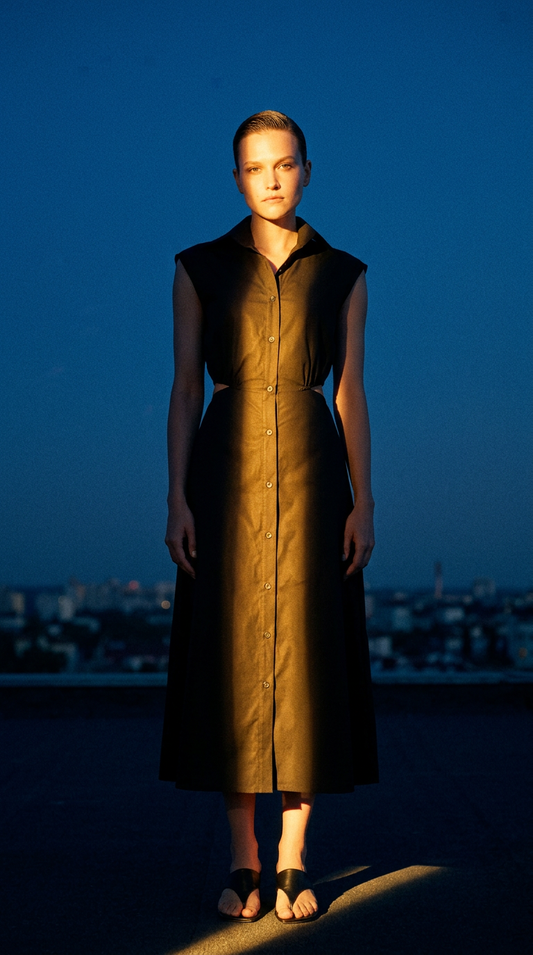 AI product shot of Black Cut Out Dress
