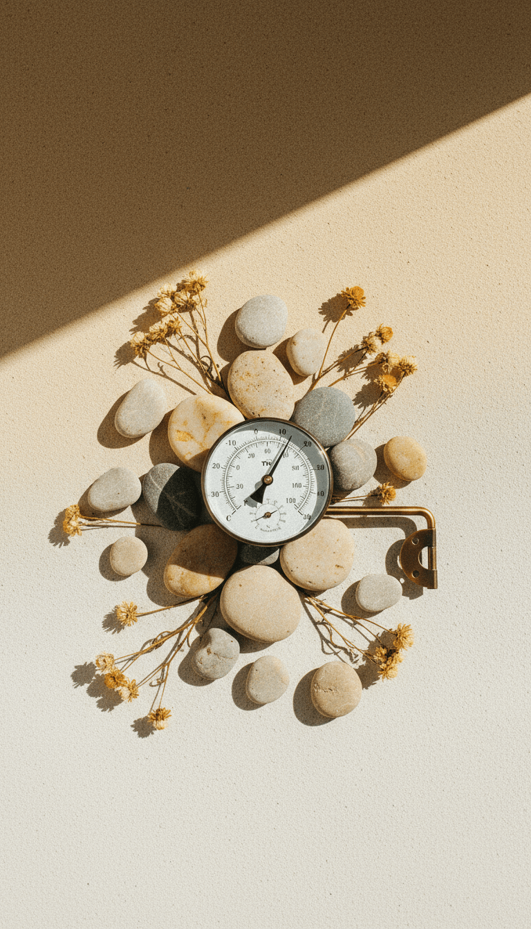 AI product shot of Brass Outdoor Thermometer Hygrometer