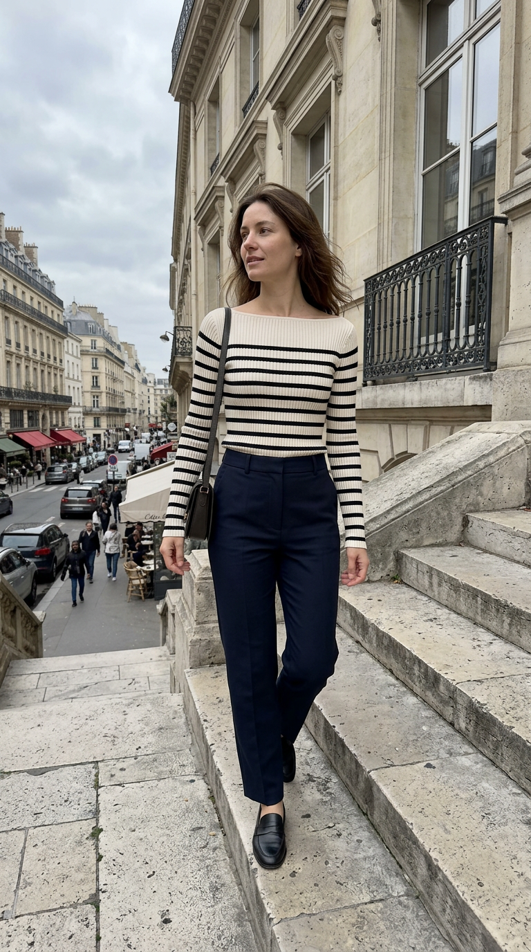 AI product shot of Rib Knit Boat Neck Top