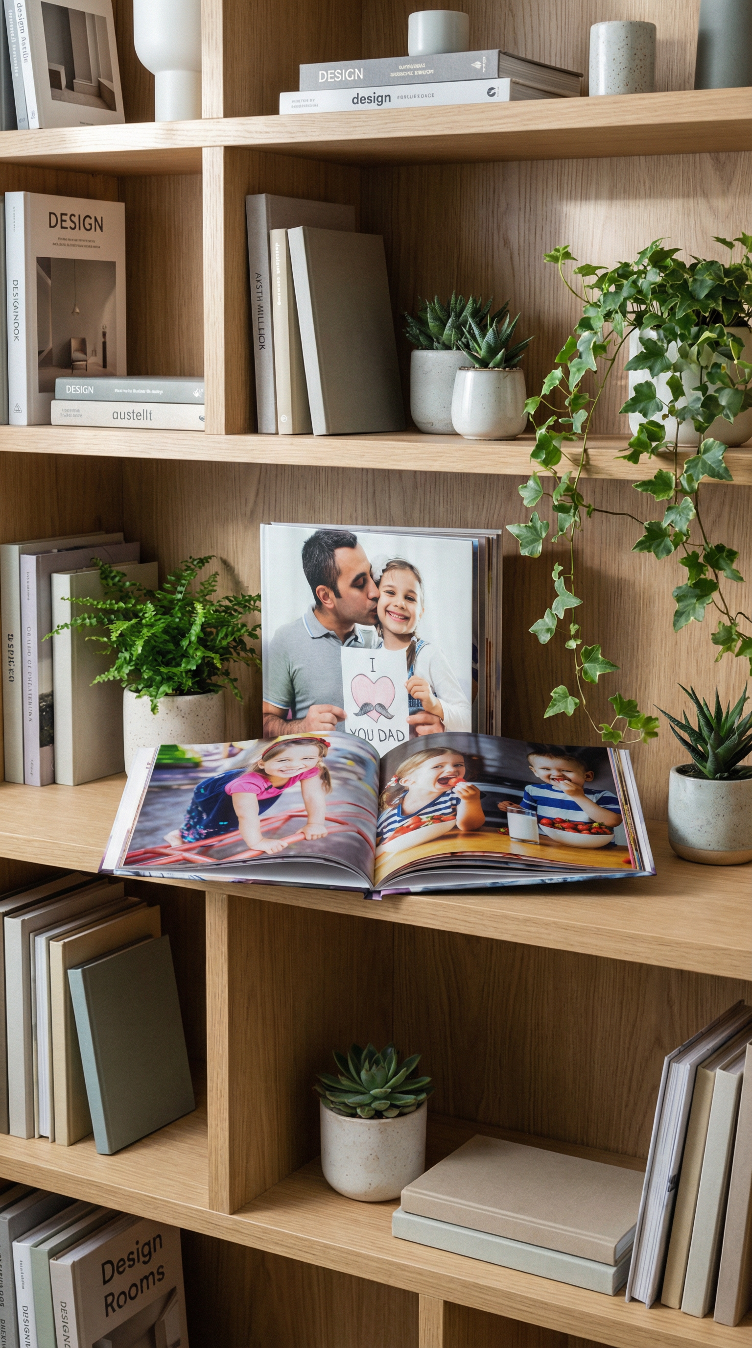 AI product shot of 8x8 Hardcover Photo Book with Custom Cover