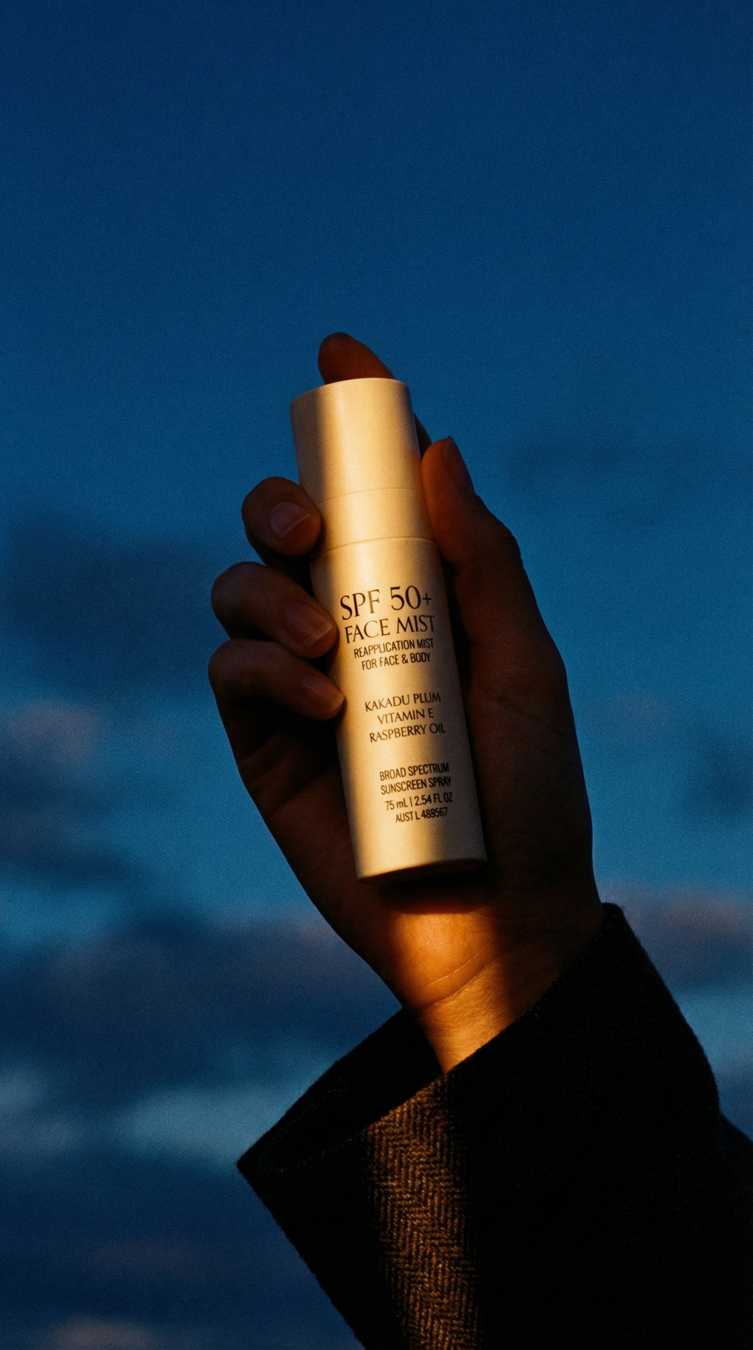 AI product shot of SPF 50+ Face Mist
