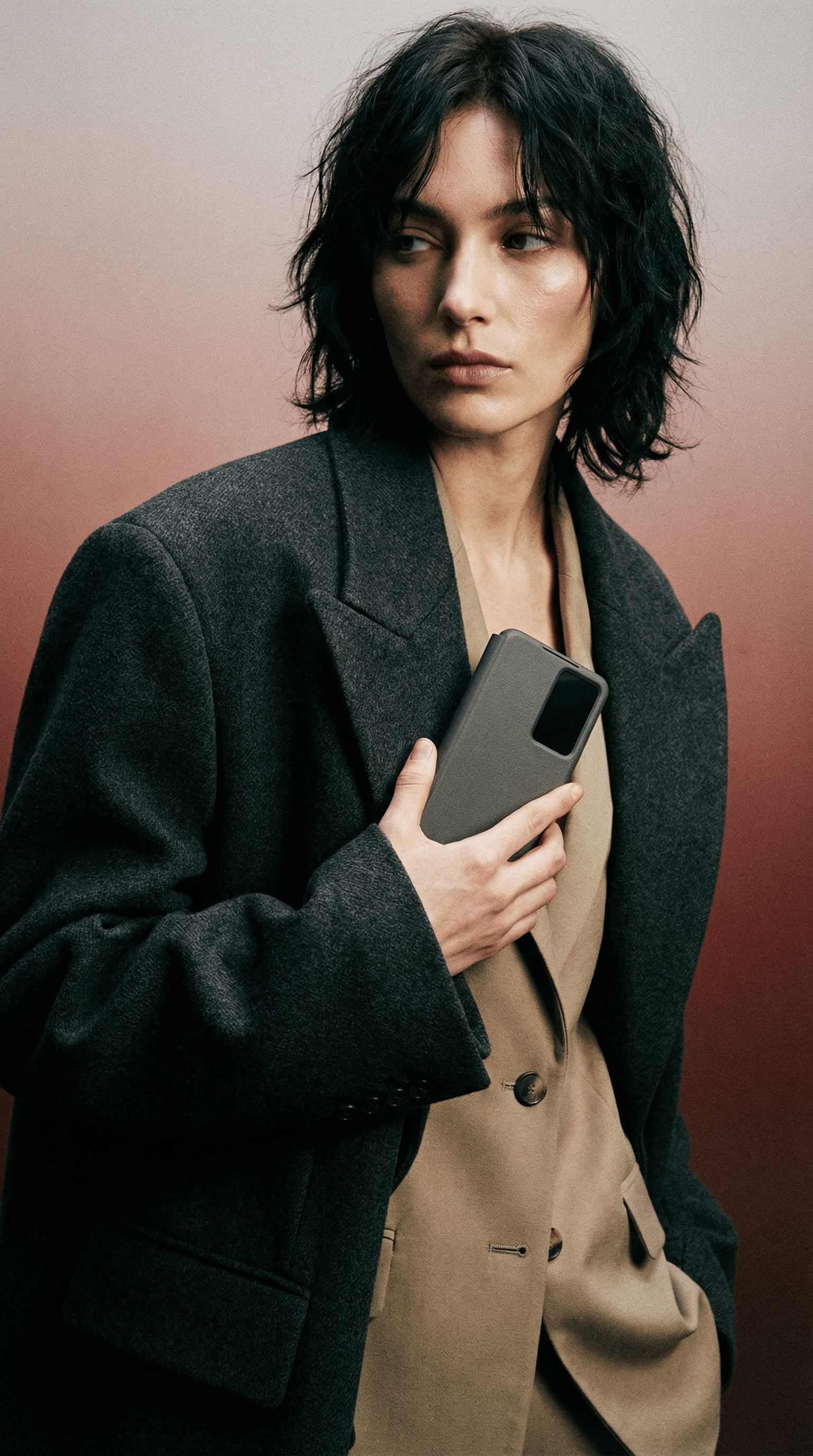 AI product shot of OCASE for Samsung Galaxy S24 FE Case, Premium PU Leather Wallet Phone Case with RFID Blocking, Card Holder, Shockproof TPU Inner Shell, Flip Cover for Galaxy S24fe 5G 2024, Black