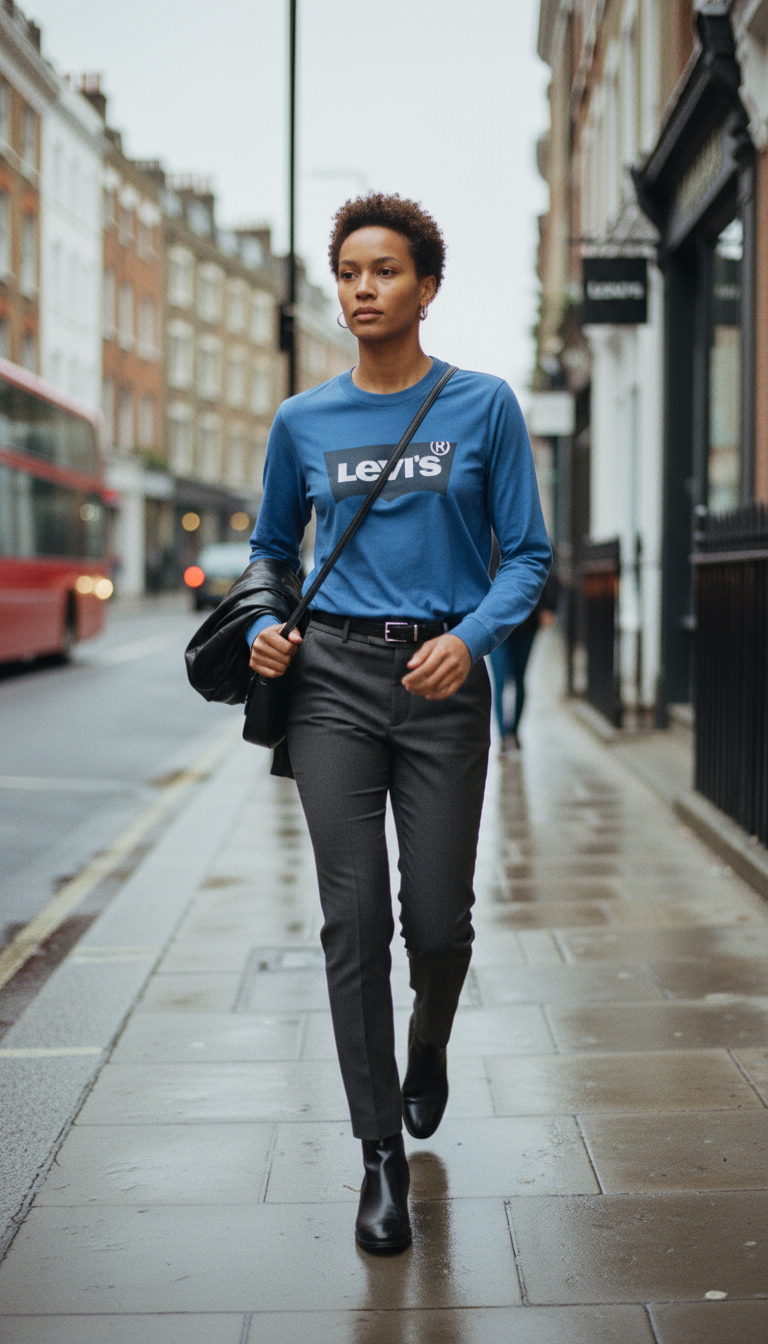 AI product shot of Levi's® BATWING TEE - Topper langermet - star sapphire