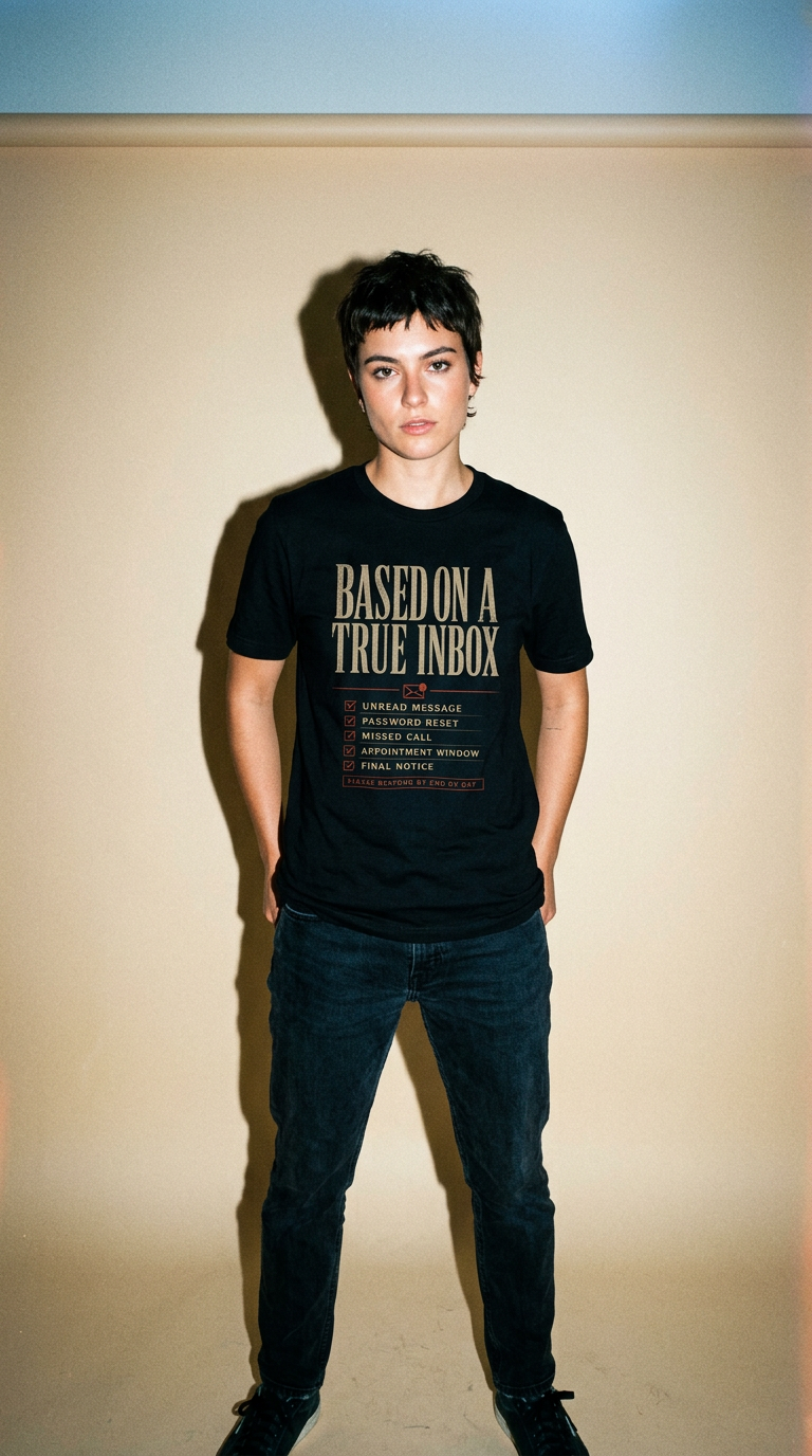 AI product shot of Based On A True Inbox | Graphic Tee
