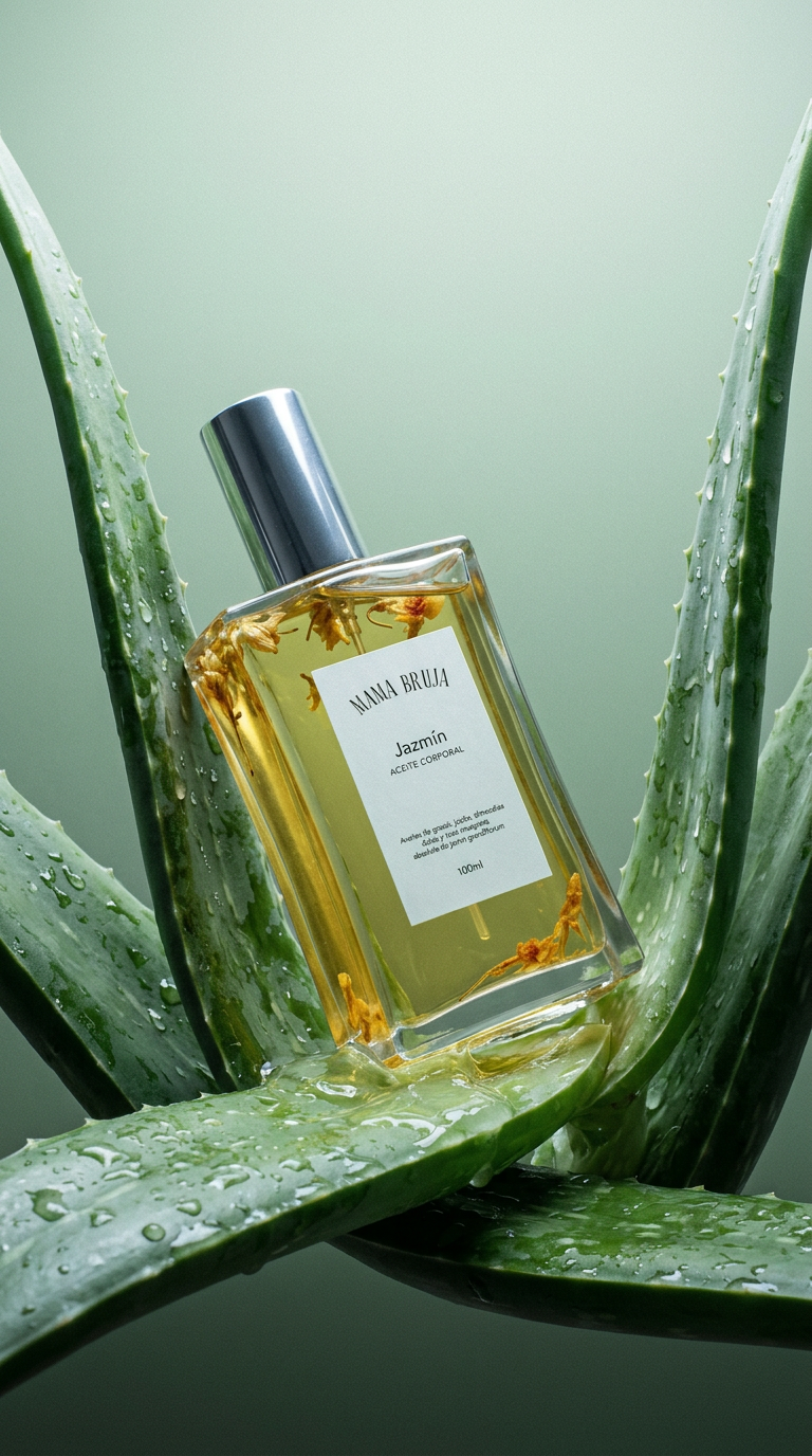 AI product shot of Aceite Corporal Jazmín