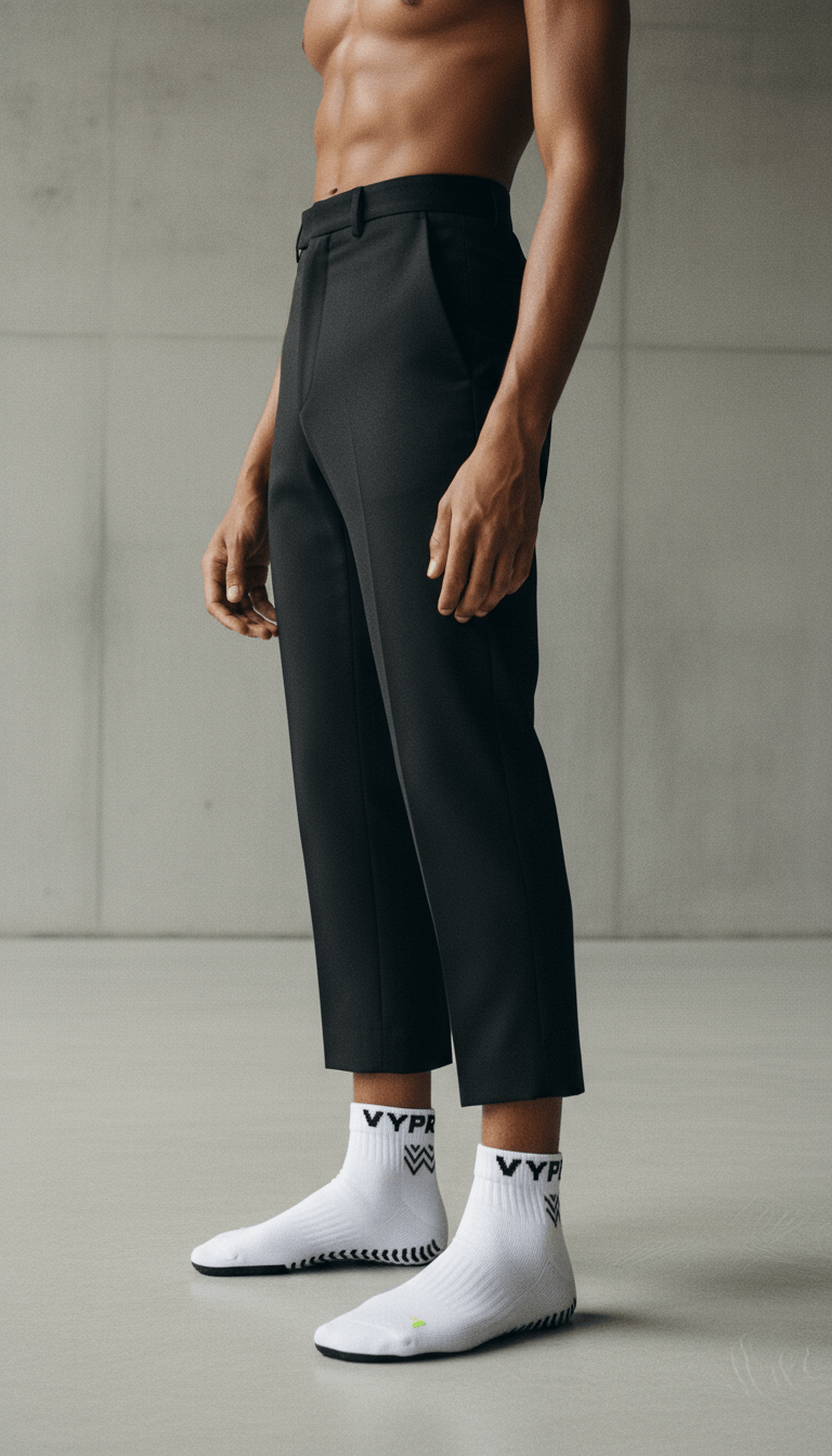 AI product shot of VYPR VENM 2.0+ Ankle Performance Grip Socks