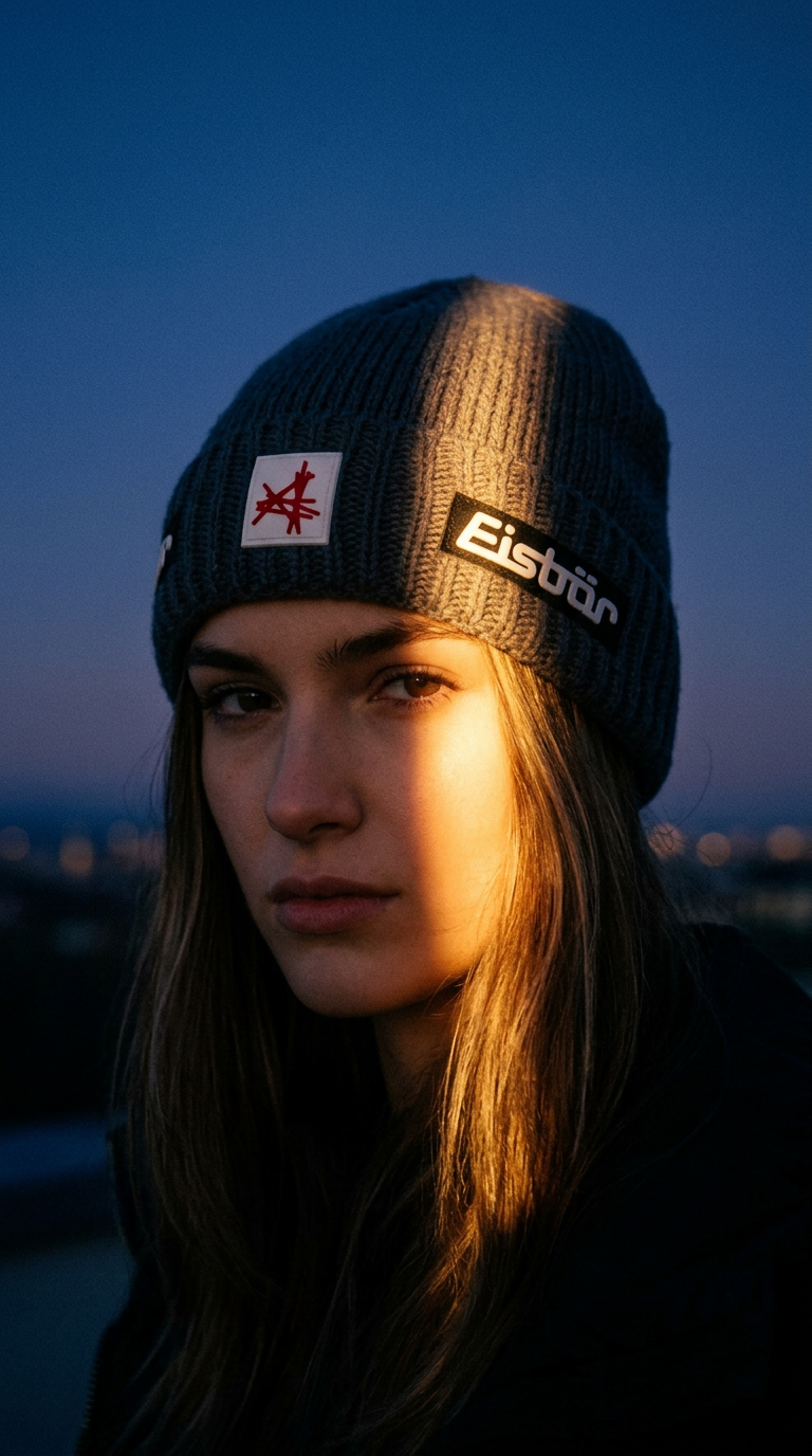 AI product shot of Trop Ski Austria Beanie