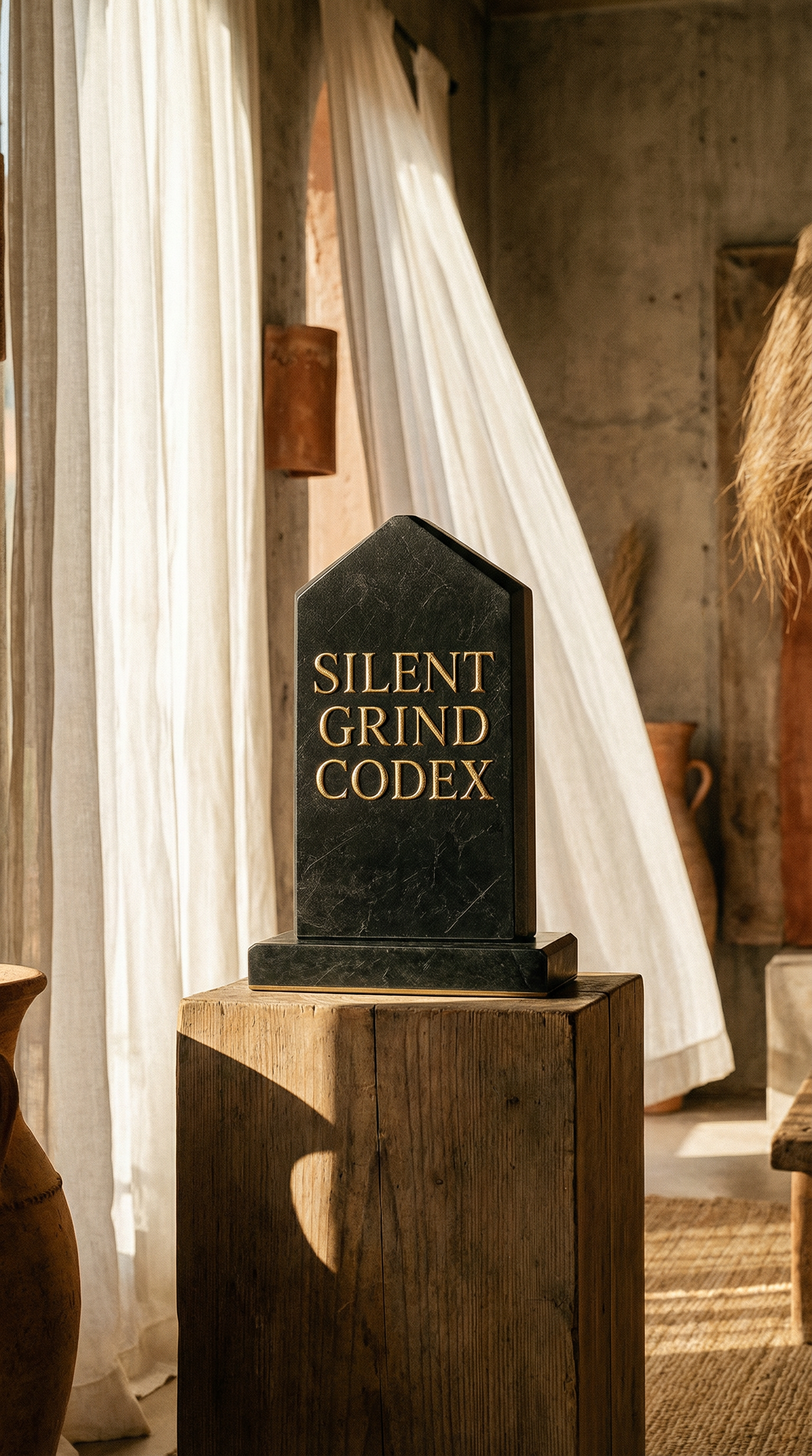 AI product shot of Silent Grind Codex