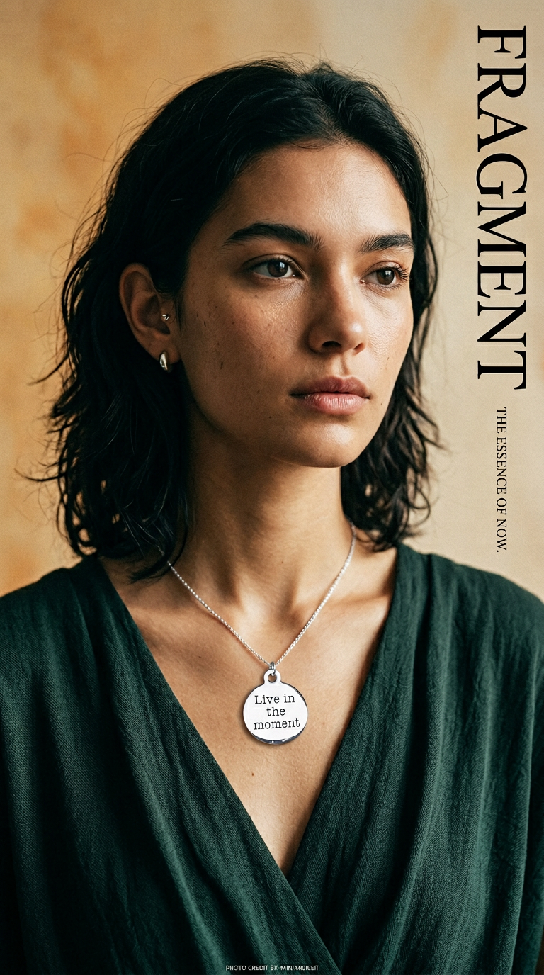 AI product shot of Live in The Moment Charm