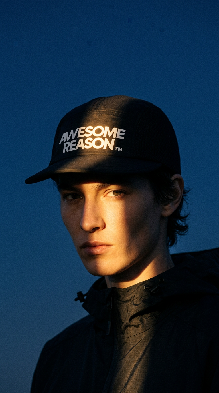 AI product shot of Awesome Running Cap Black