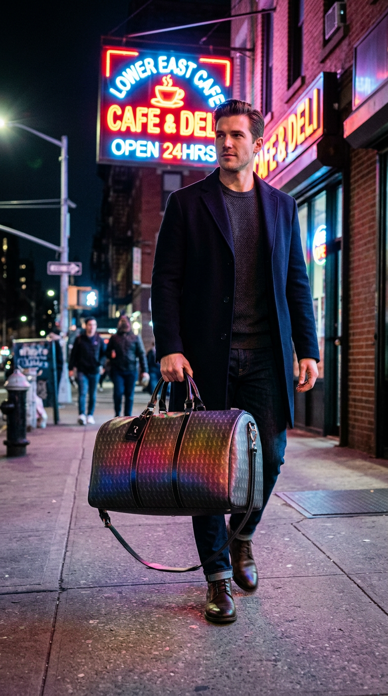 AI product shot of Travel Duffel Bag