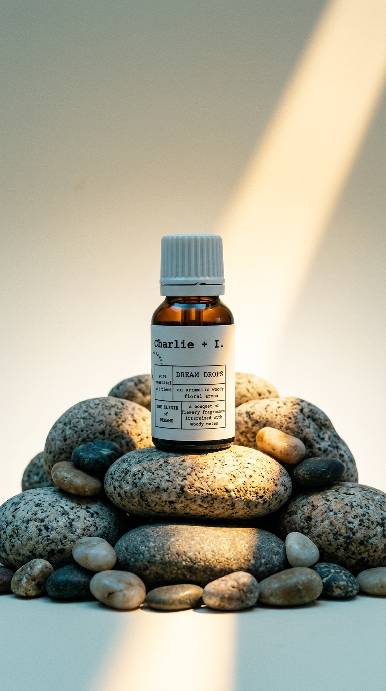 AI product shot of DREAM DROPS ESSENTIAL OIL 15ml