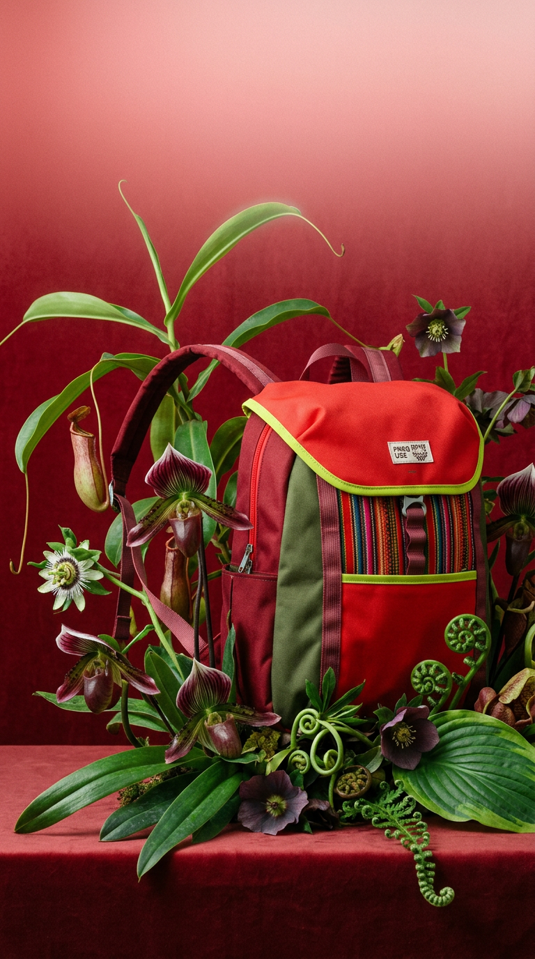 AI product shot of Andean Blue Backpack (Lliklla)
