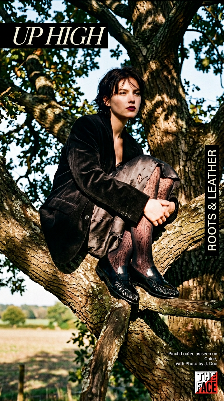 AI product shot of Aven Black Leather Loafers