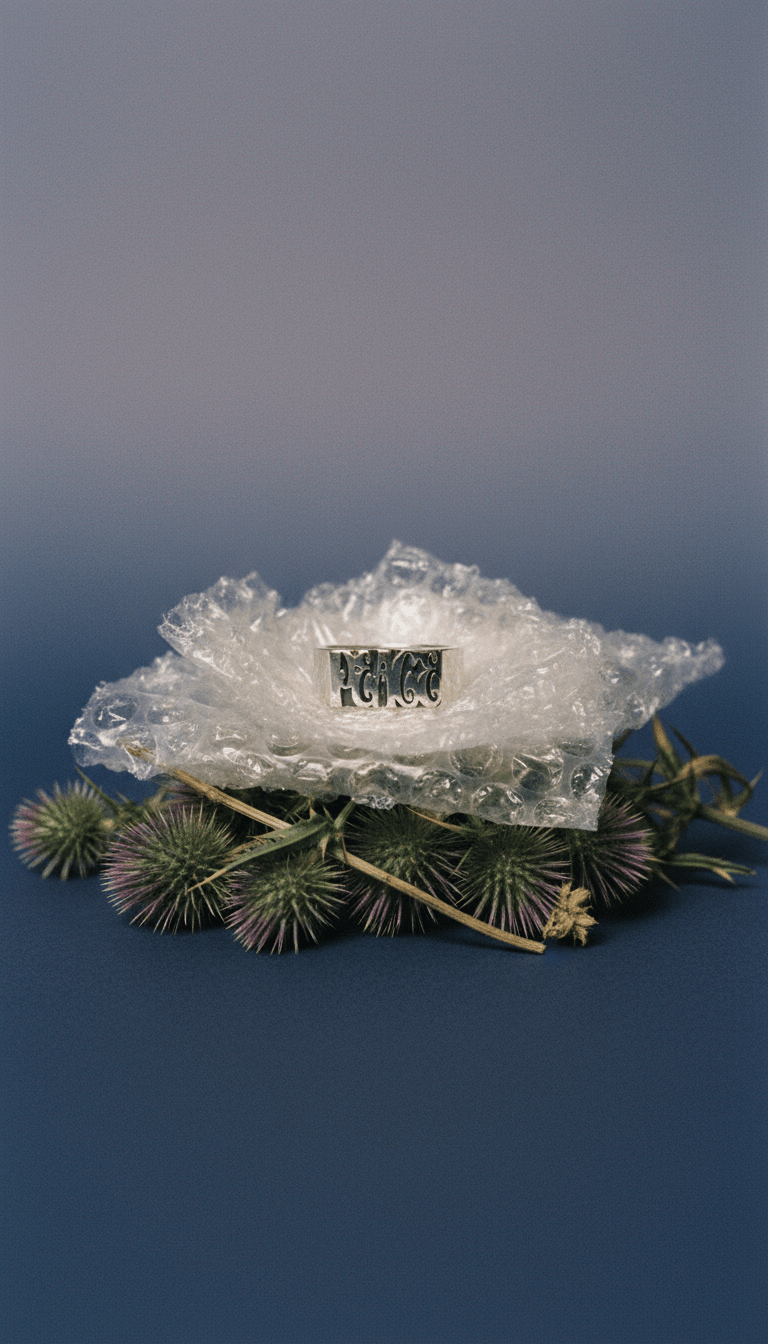 AI product shot of Word Peace Ring