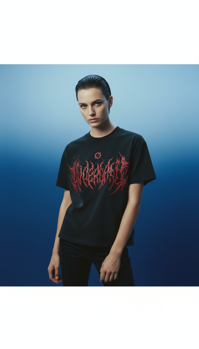 AI product shot of Metal Logo T-Shirt