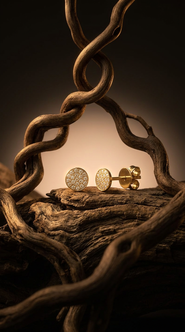 AI product shot of Pavé Circle Studs