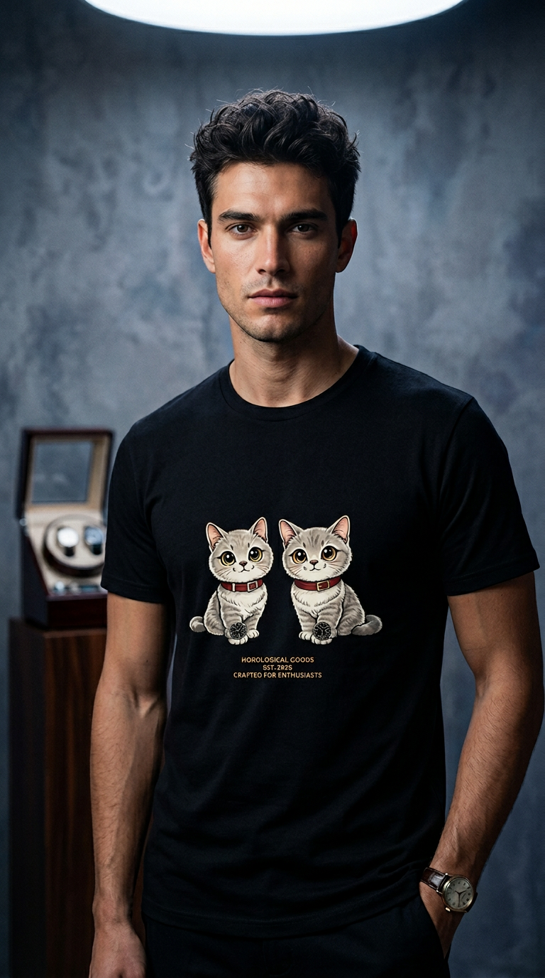 AI product shot of Luma Clara “The Collectors” T-Shirt - Dark