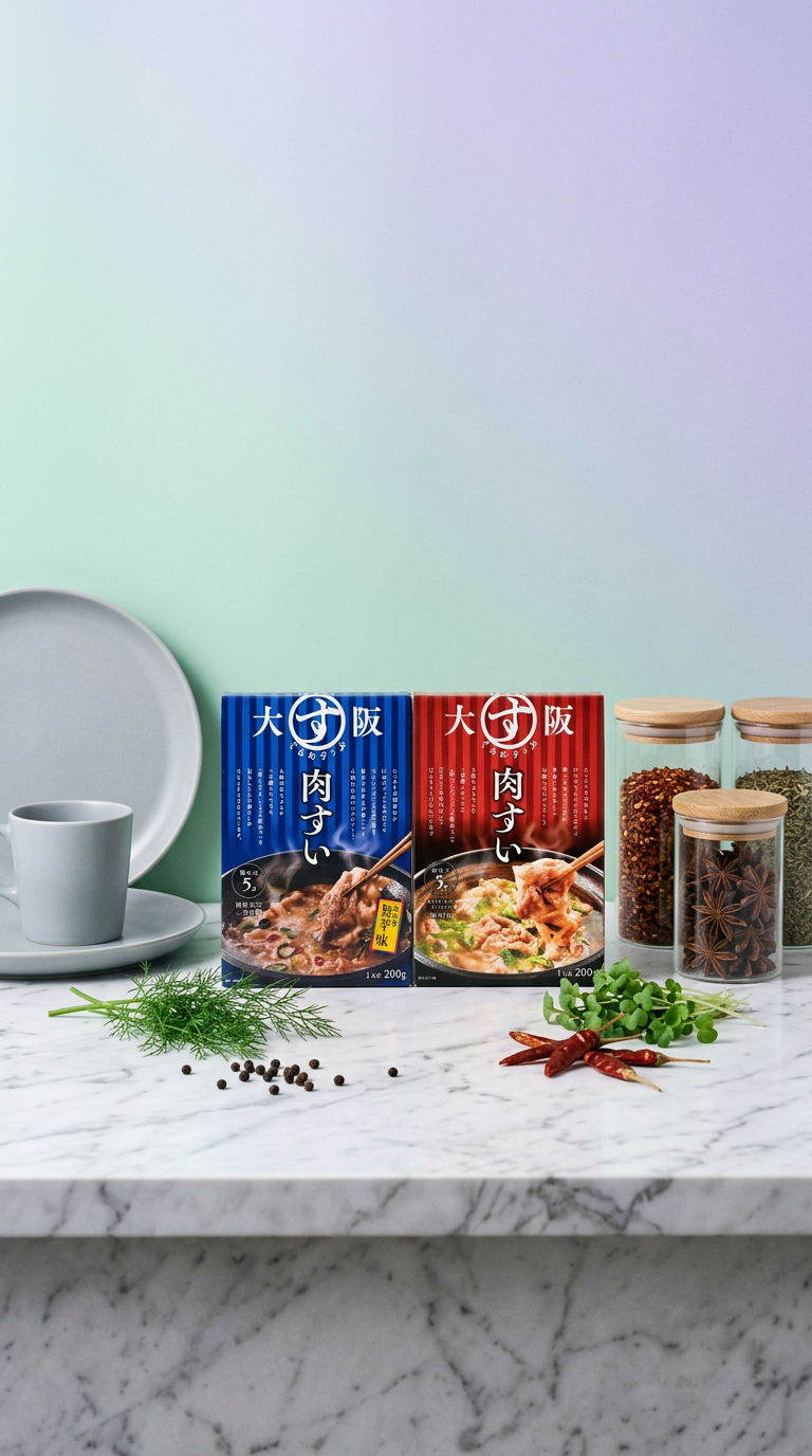 AI product shot of 肉すい 200g×2（ポスト投函）