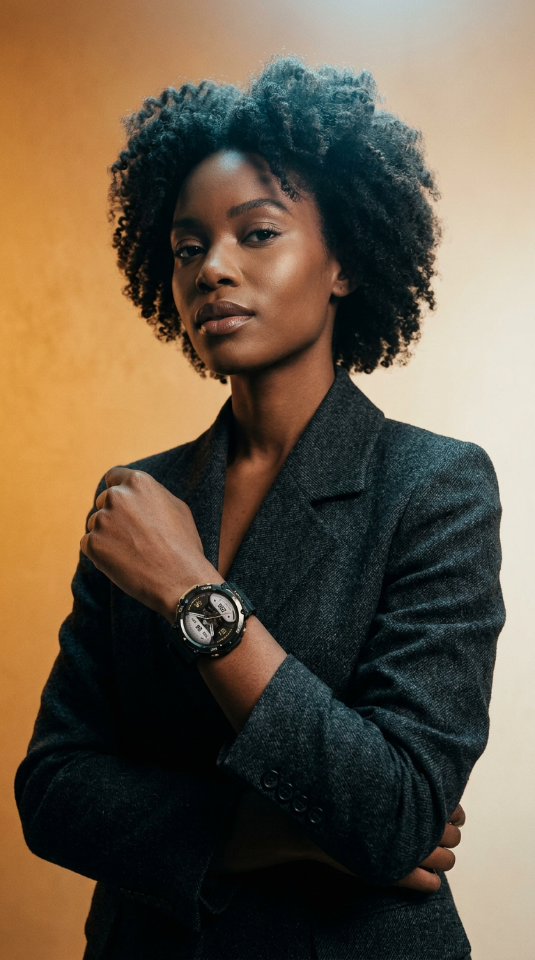 AI product shot of Swimming Fitness Heart Rate Blood Oxygen Monitoring Wrist Watch