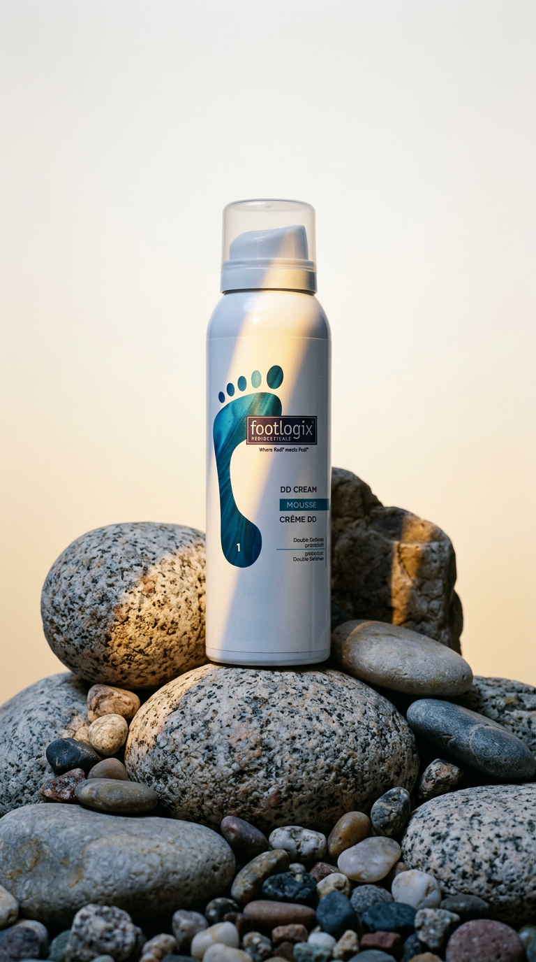 AI product shot of Footlogix® DD Cream Mousse with Spiralina