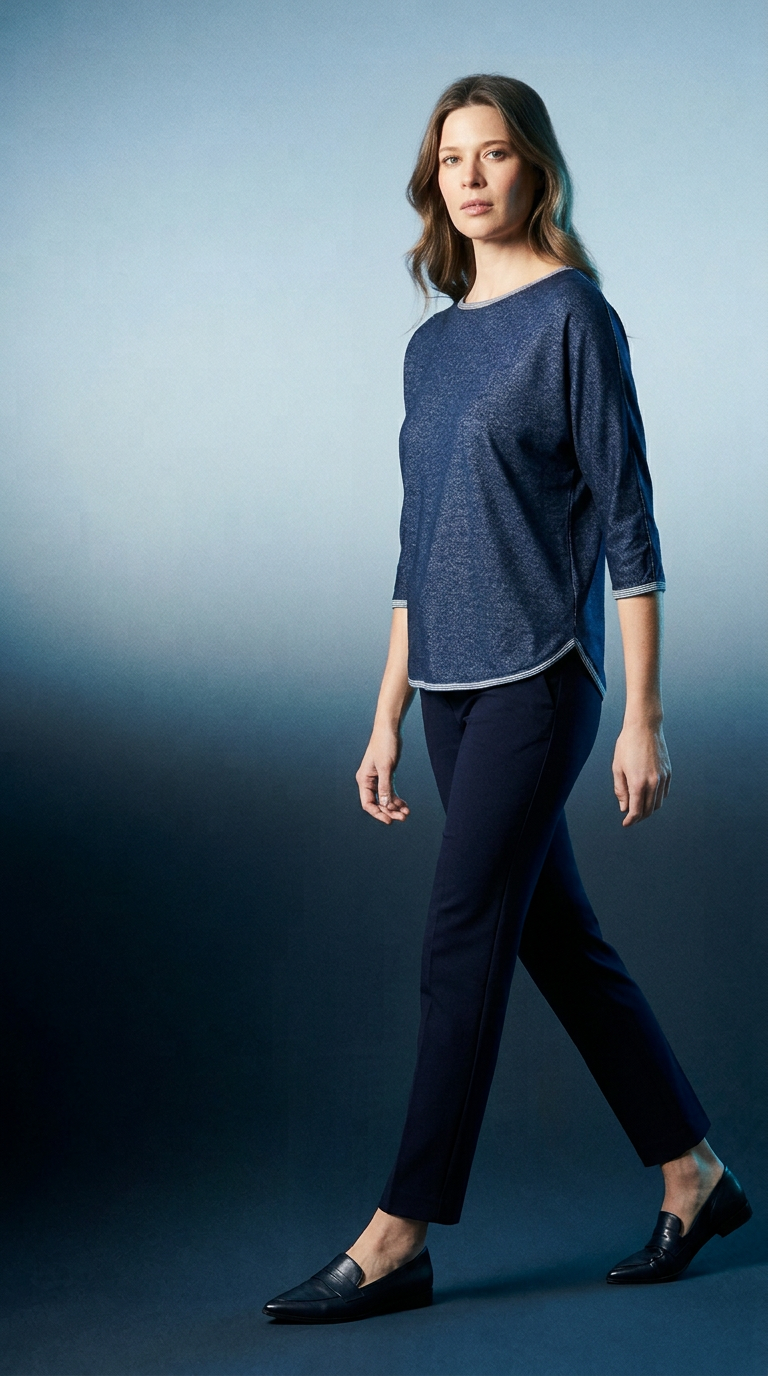 AI product shot of Sousa Reversible Knit Denim Top