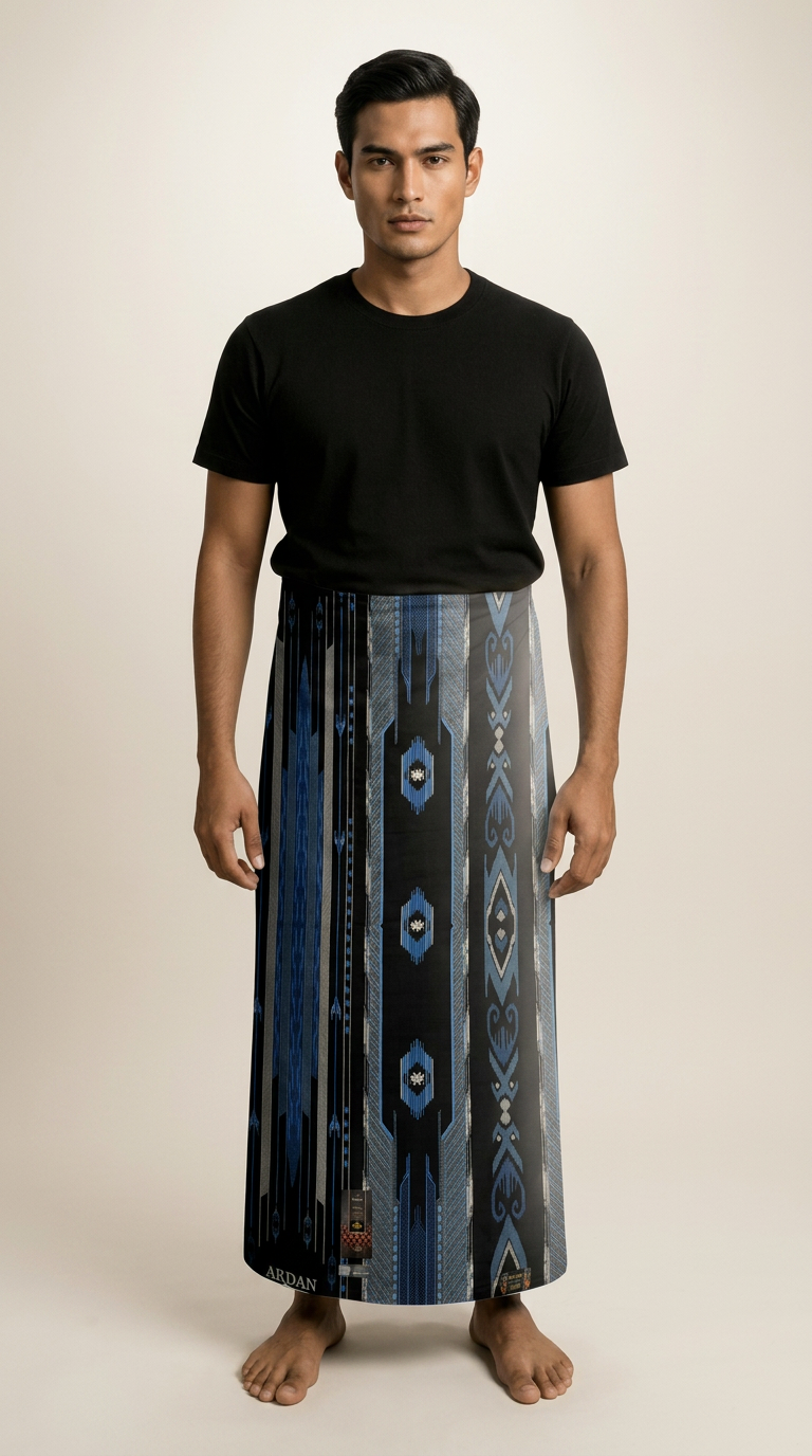 AI product shot of ARDAN ABW SARONG - ARCTIC SAPPHIRE