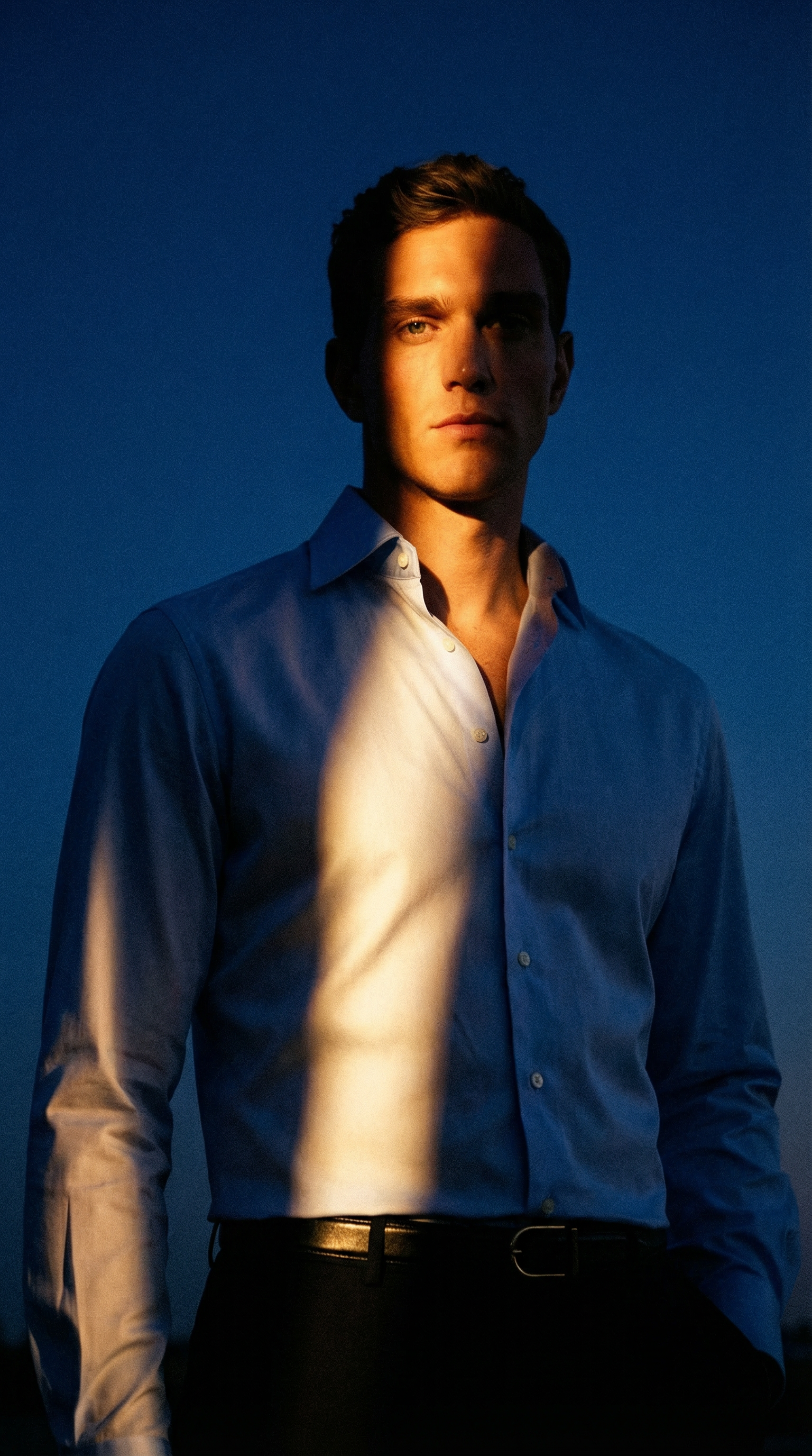 AI product shot of Light Blue Widespread Collar Shirt