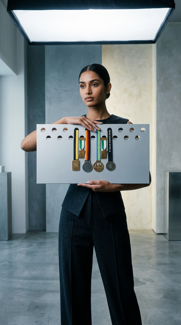 AI product shot of THE STAGE 38 Medaillenhalter