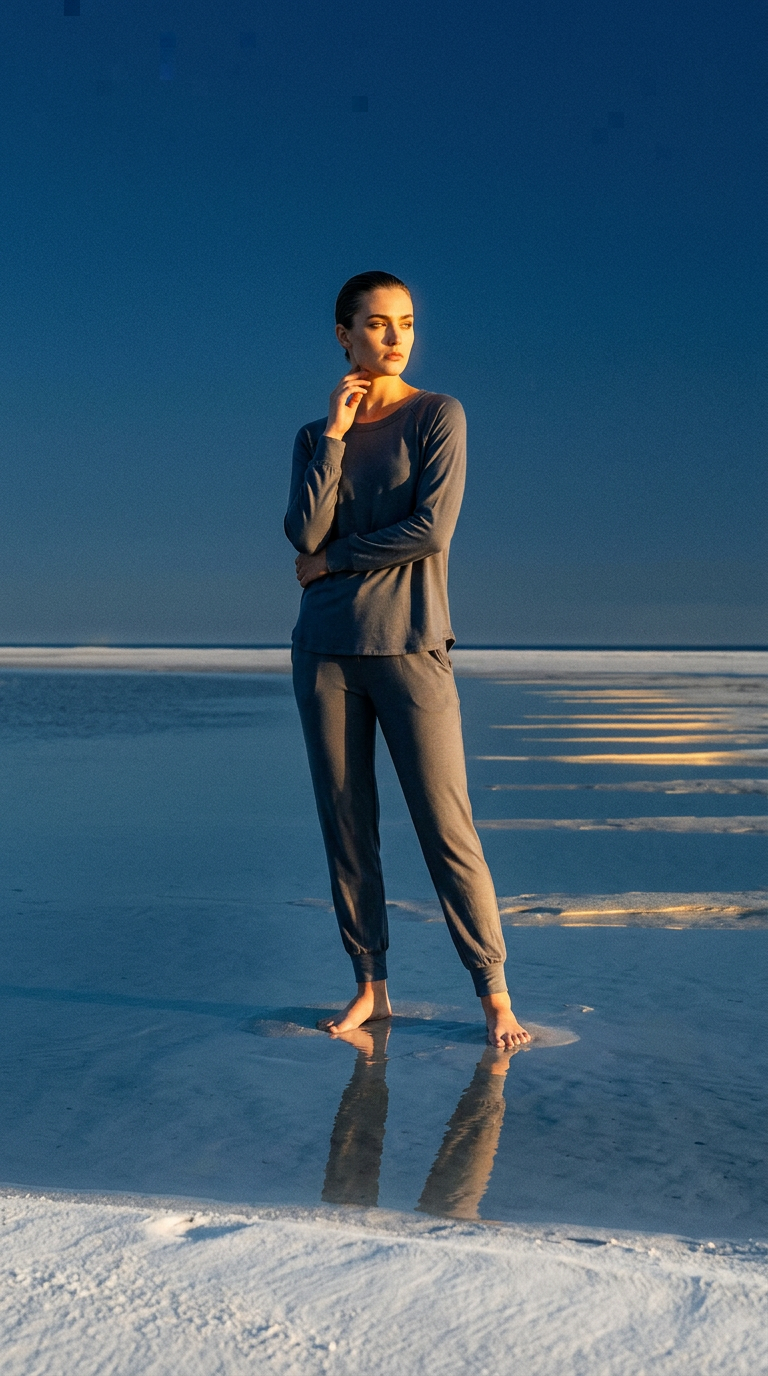 AI product shot of Pajama Relaxed Long Sleeve Top