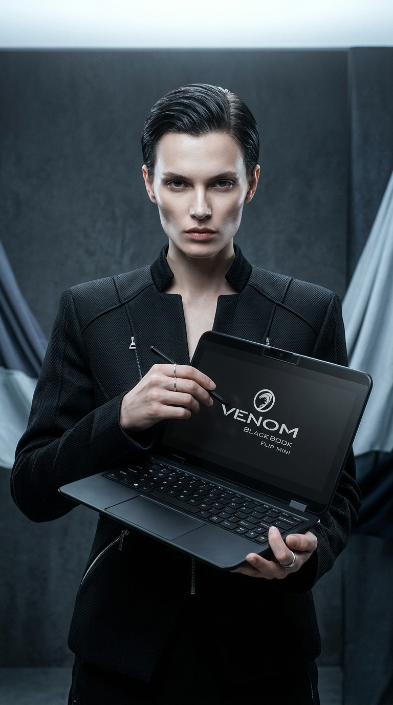 AI product shot of BlackBook Flip Mini 11