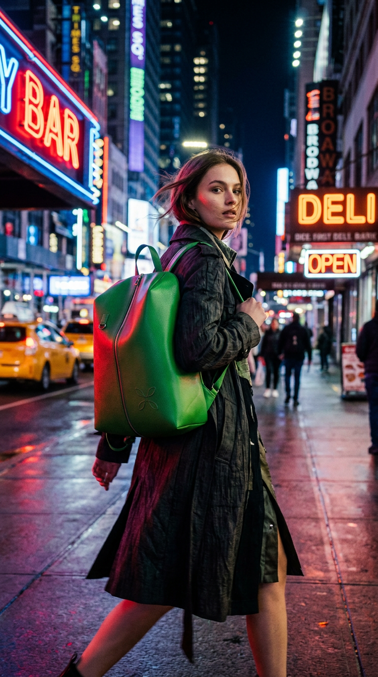 AI product shot of LATERAL.LINE BACKPACK "GREEN"