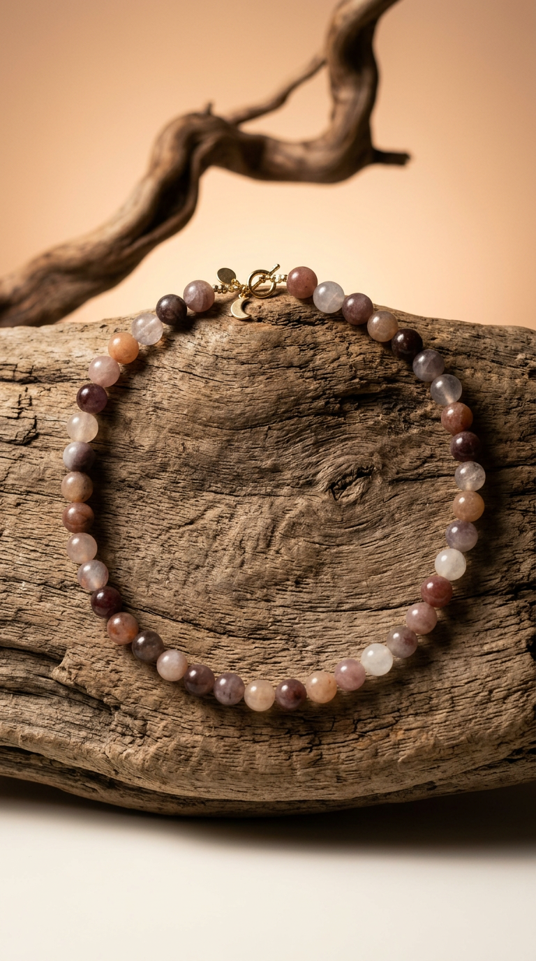 AI product shot of The Azalea Necklace - Nocciola