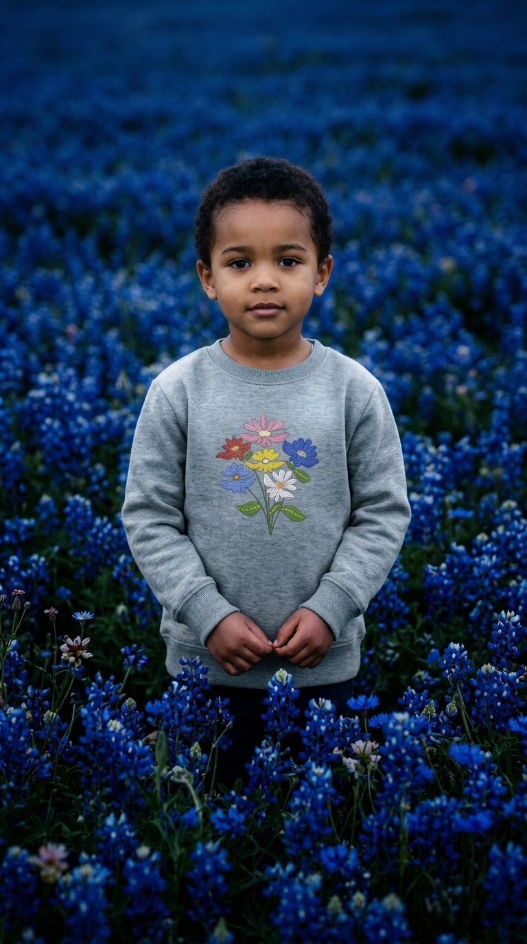 AI product shot of Posy Kids Sweatshirt