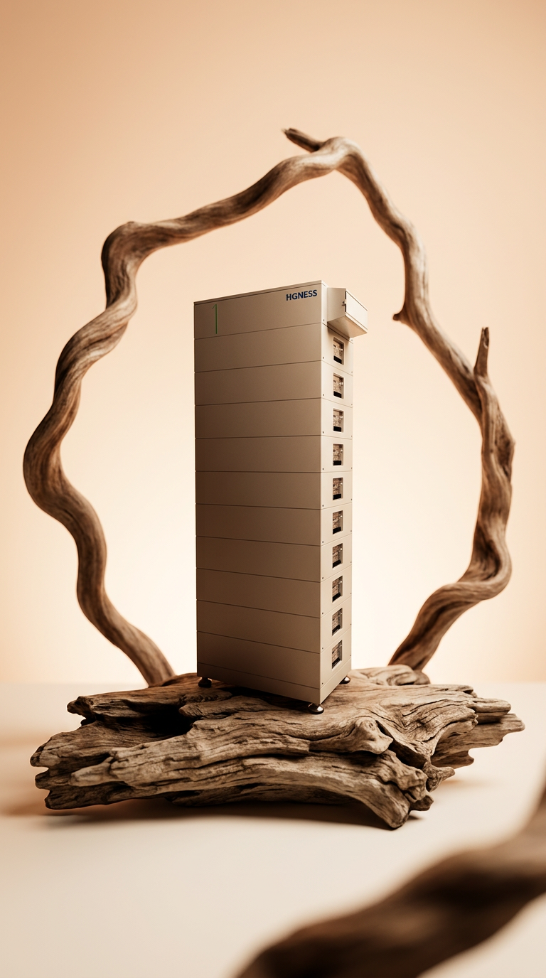 AI product shot of HGNESS 51kWh Solar Battery