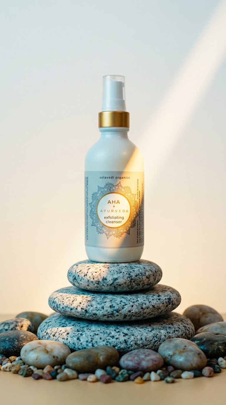AI product shot of Ayurvedic AHA cleanser