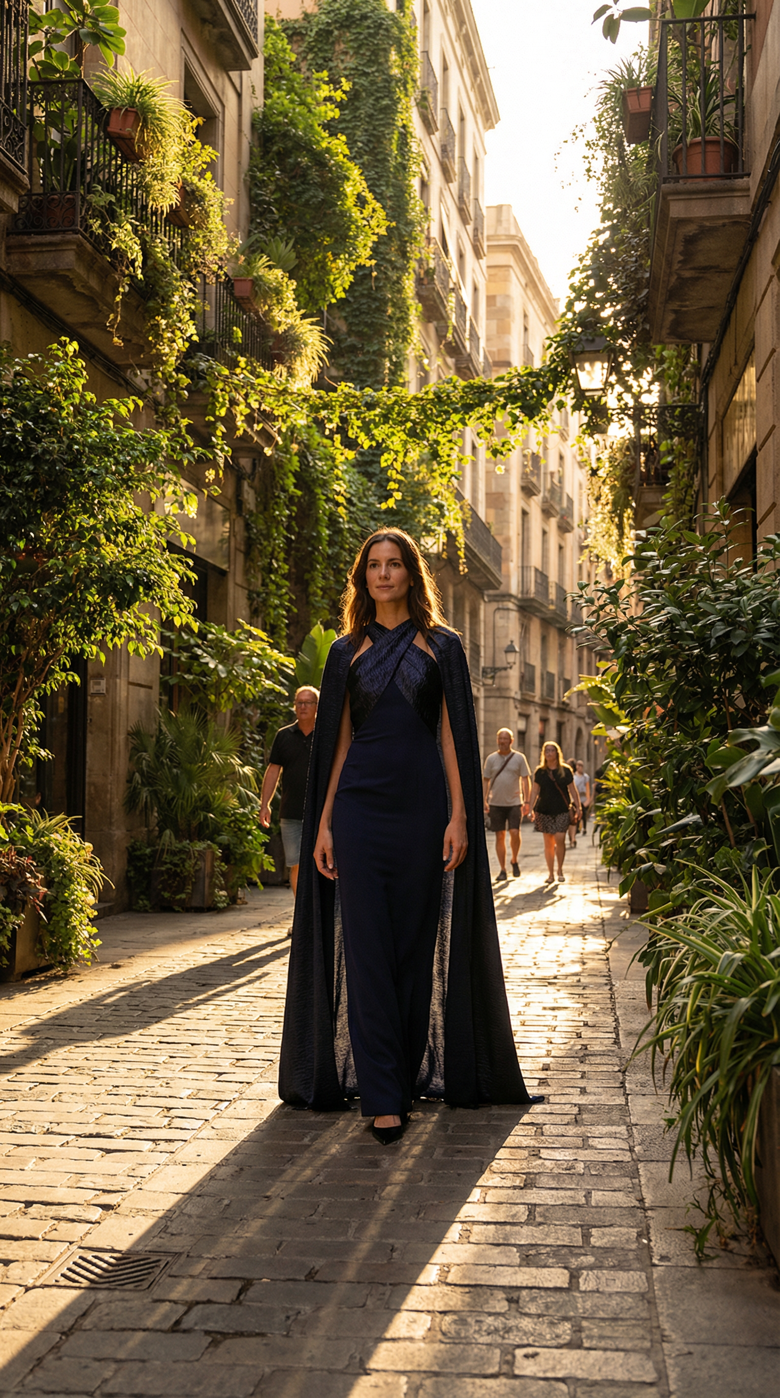 AI product shot of Alara Maritime Long Dress