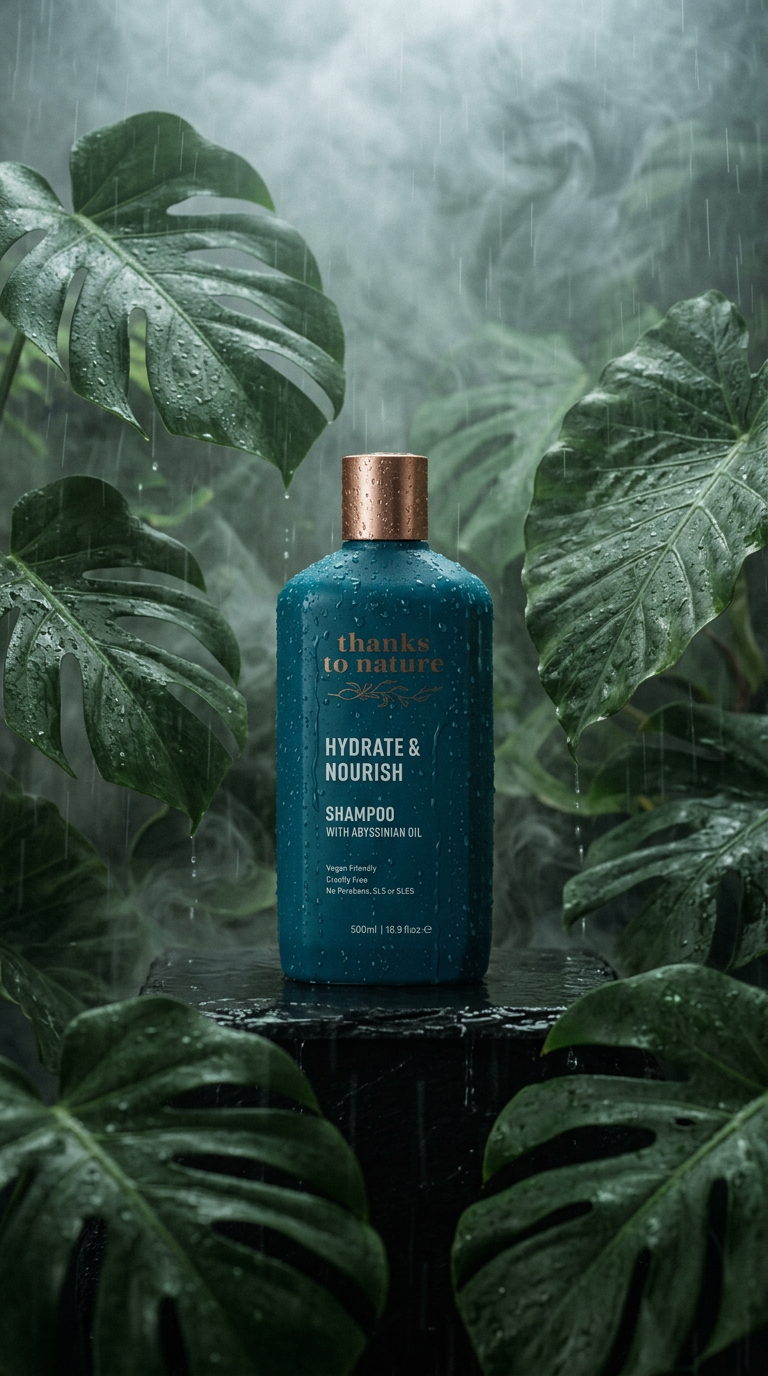 AI product shot of Hydrate and Nourish Shampoo