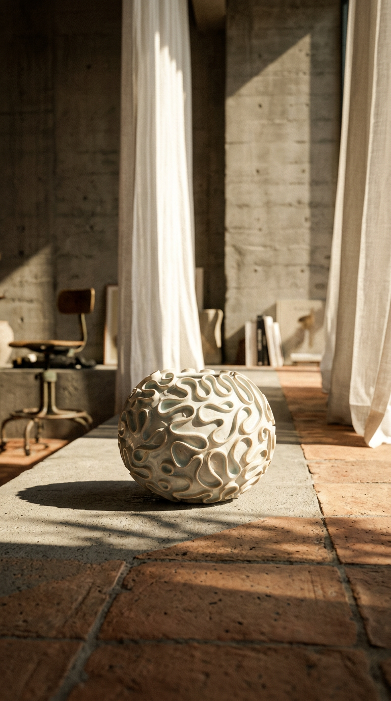 AI product shot of Snirkel vase