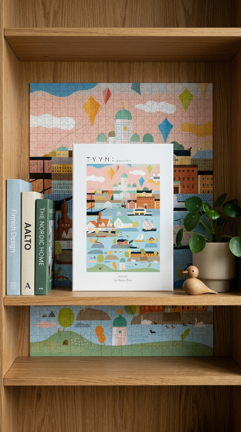AI product shot of Tyyni Puzzle - 1000 pieces, Helsinki by Hanna Siira