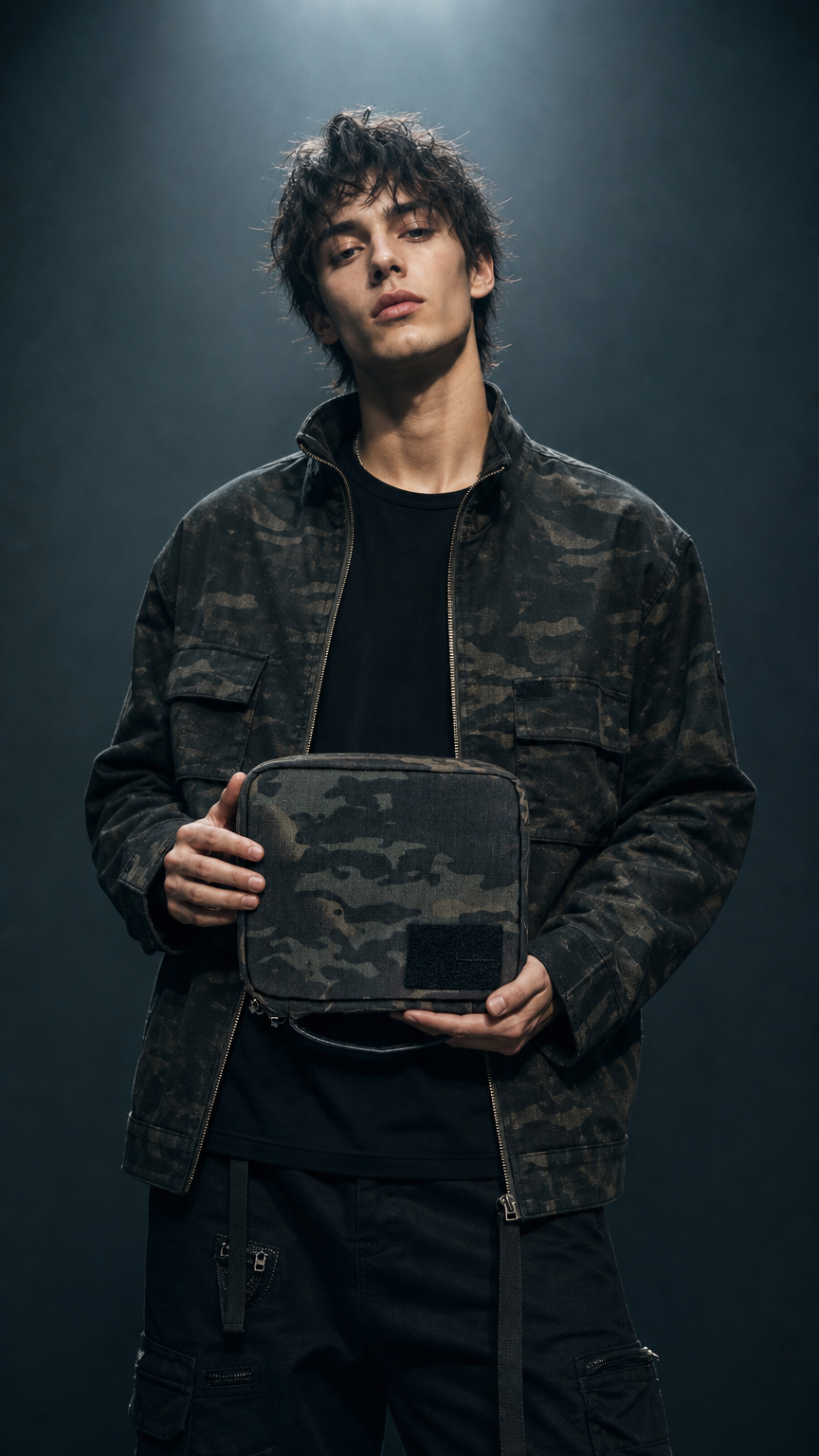 AI product shot of GR2 Field Pocket - Black Multicam
