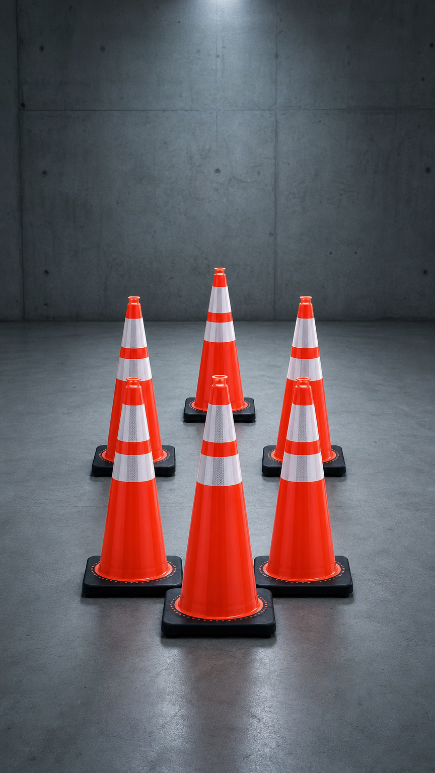 AI product shot of Reflective Traffic Cones & Chain Kit