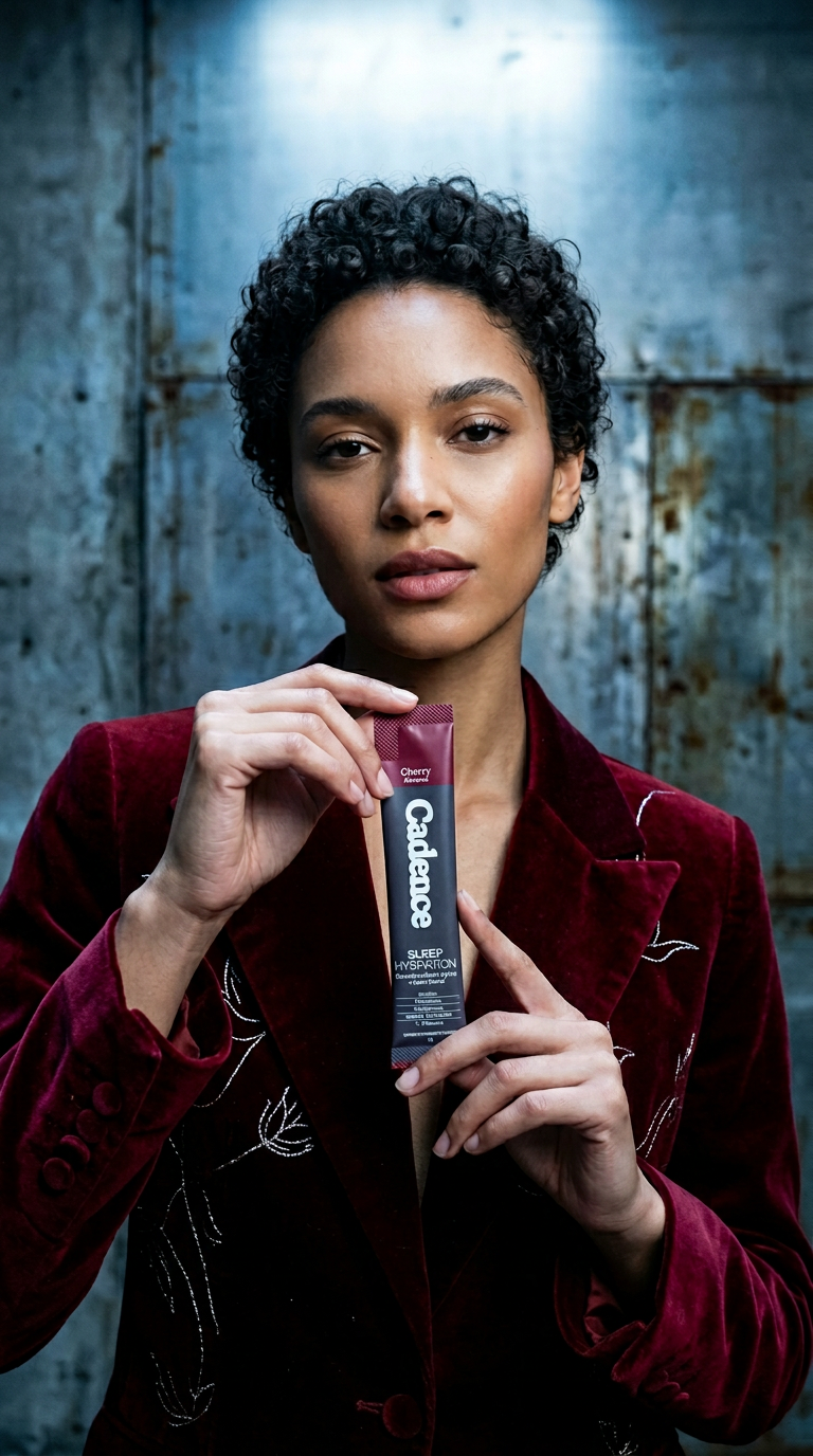 AI product shot of Sleep Hydration Sachets - Cherry